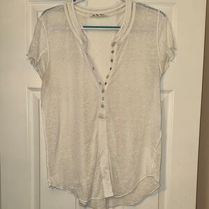 Free People Off-White Button-Down Top